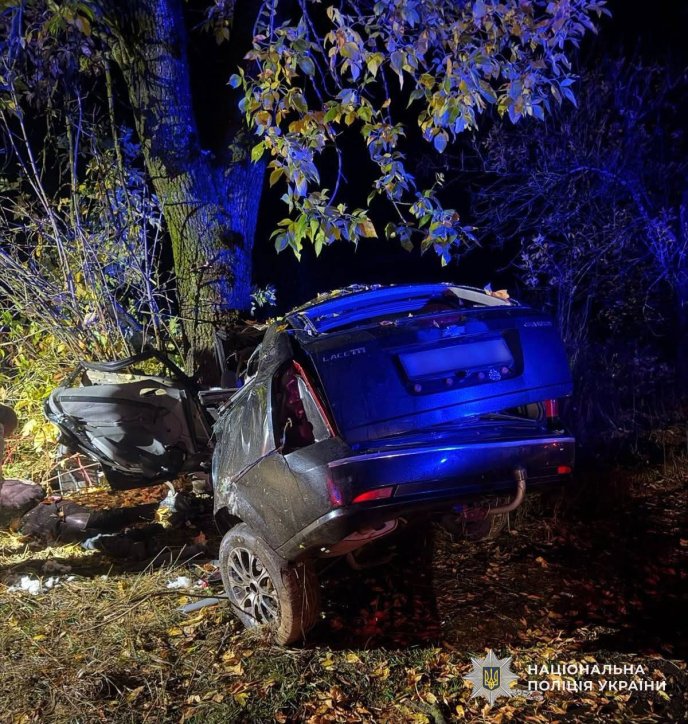 Авто на швидкості в’їхало в дерево: загинув 27-річний водій та юнаки віком 15 і 17 років – 01