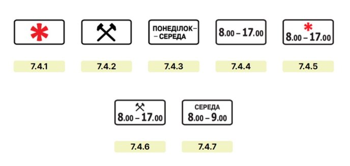 Таблички до дорожніх знаків