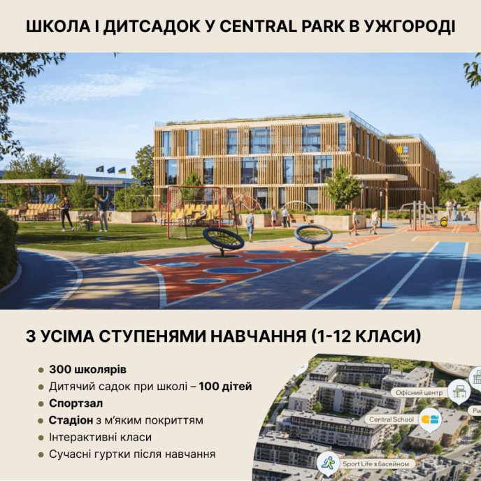 «Місто в місті»: в Ужгороді збудують найбільший житловий комплекс Закарпаття – 01 Так виглядатиме нова школа, розташована у Central Park