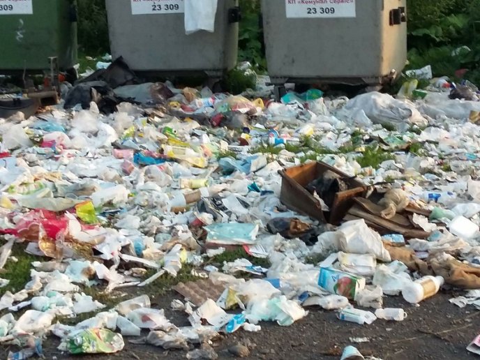 Подвір’я однієї з лікарень області потопає у смітті – 06