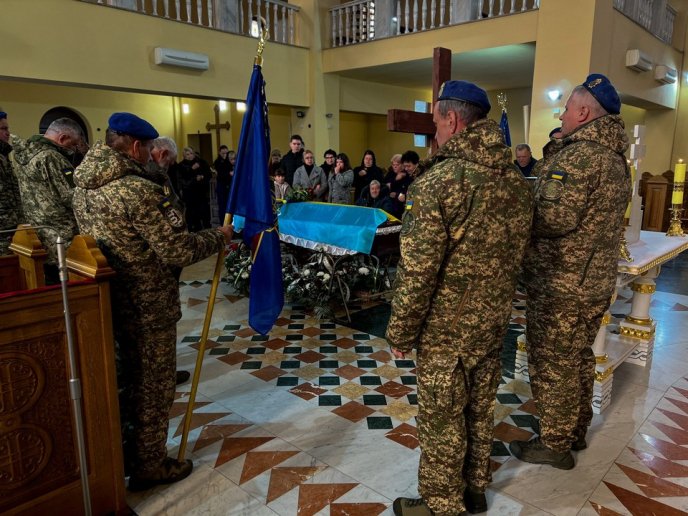 Прощання з військовим у Мукачеві