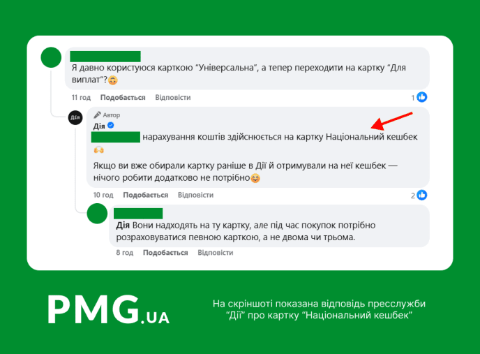 Пояснення, на яку картку відбувається виплата