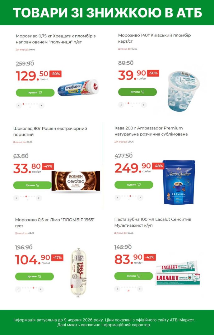 Які товари продають зі знижкою в АТБ-Маркет