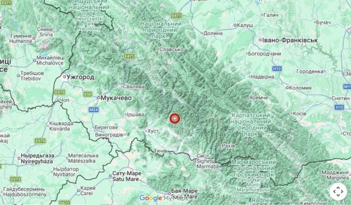 Координати землетрусу в ніч на 12 травня