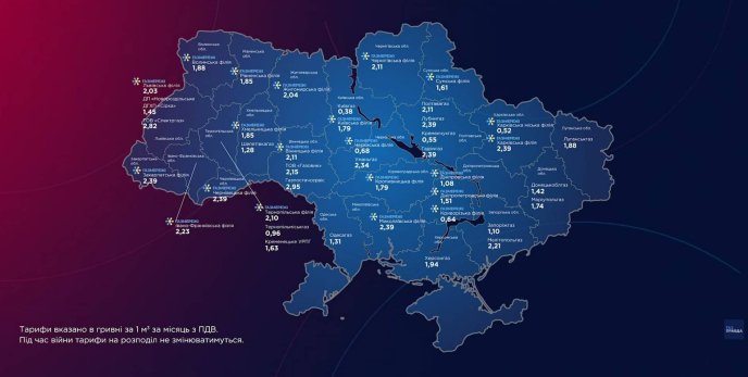 Тарифи на розподіл газу. Інфографіка видання «ГазПравда»