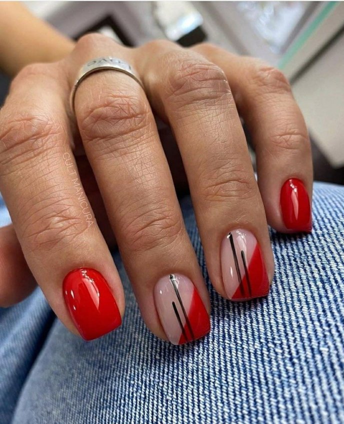 Червоний нейл-дизайн