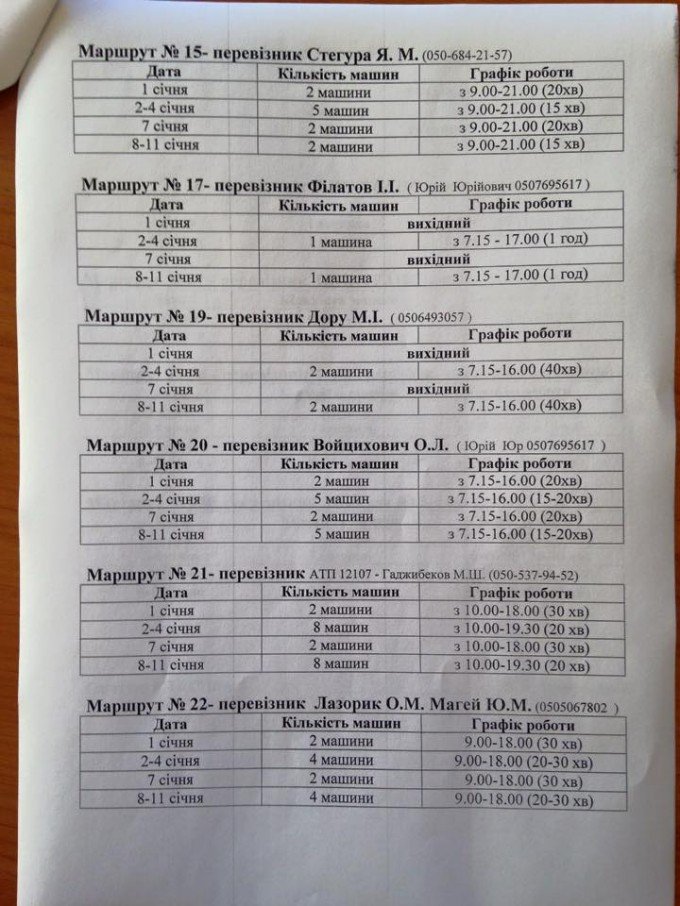 В Ужгороді на час зимових свят змінили графік руху громадського транспорту (ФОТОФАКТ) – 04