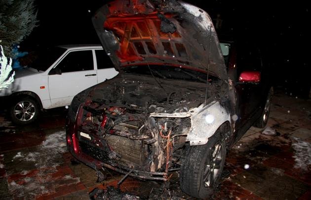 Цієї ночі у Досах спалили автомобіль начальнику ужгородського ВБНОН Василю Швардаку (ФОТО,ВІДЕО) – 01