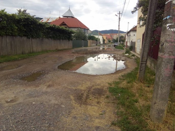 Мешканці вулиці Виноградної у Мукачеві засипали болота великим камінням – 03