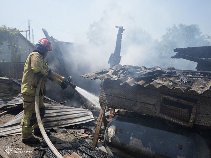 Люди намагалися самостійно приборкати полум’я: на Ужгородщині вирувала пожежа – 01 У селі Концово вирувала пожежа