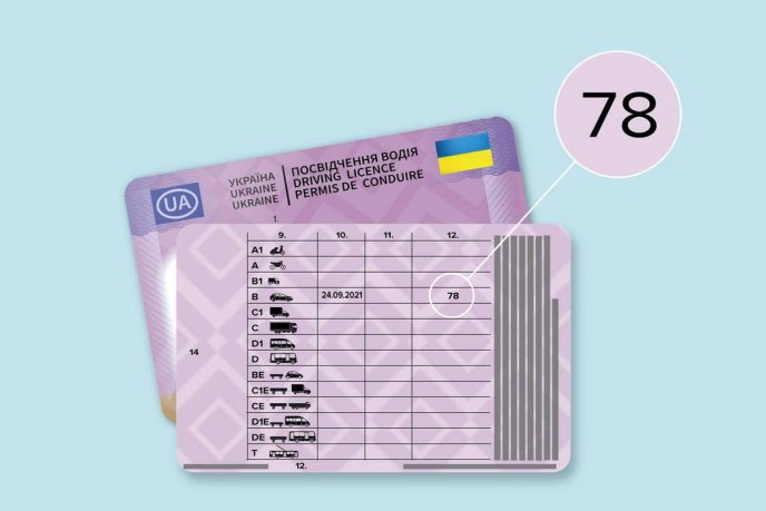 Код «78» на посвідченні водія