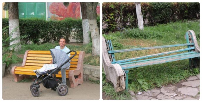 У Берегівському парку замінили лавиці  – 02