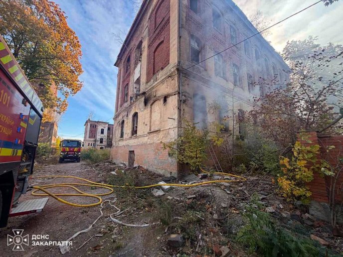 У Мукачеві трапилась пожежа в одній з будівель колишньої тютюнової фабрики – 02
