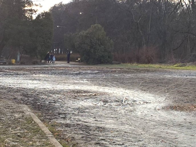 Водії перетворили пішохідну частину Боздоського парку на багнюку – 02