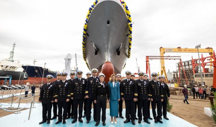 У Туреччині спустили на воду побудований для України корвет – 02