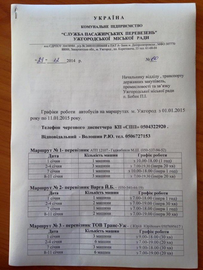 В Ужгороді на час зимових свят змінили графік руху громадського транспорту (ФОТОФАКТ) – 01