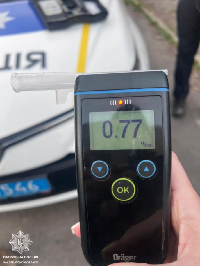 Водій сів за кермо нетверезим / фото: Патрульна поліція Закарпаття