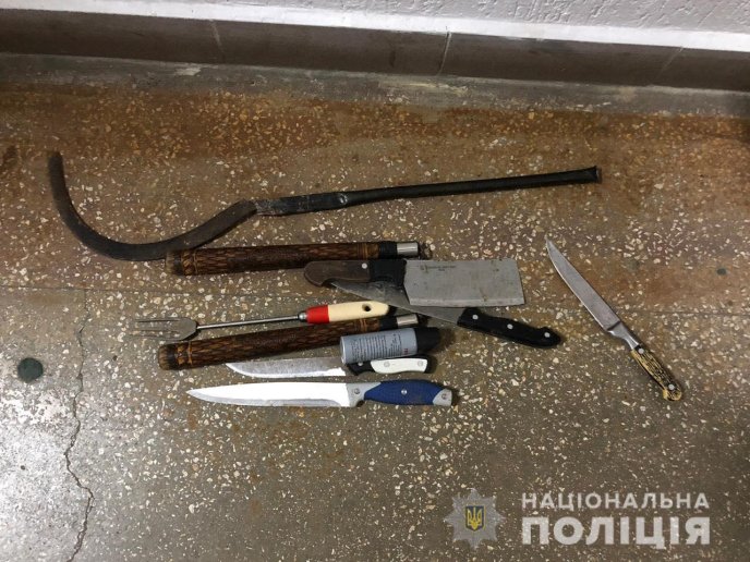 Спецоперація у Берегові: силовики вилучили холодну зброю та заготовки для "коктейлів Молотова" – 01