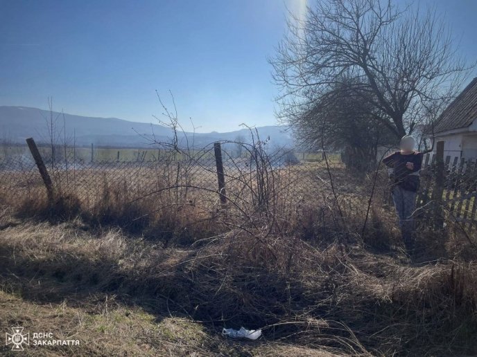 Пенсіонерка отримала адмінпротокол за спалювання сухостою / фото: ДСНС Закарпаття
