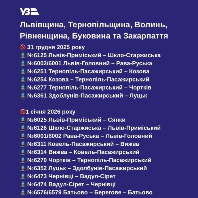 Низка потягів не курсуватиме / фото: Укрзалізниця