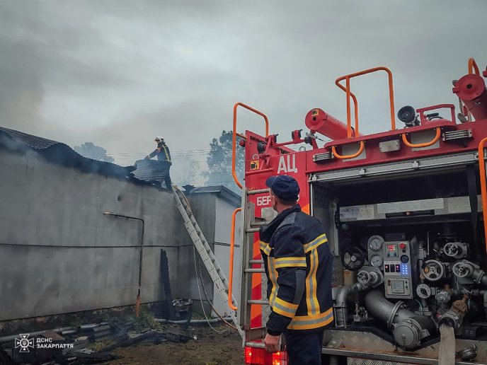 На Виноградівщині сталася масштабна пожежа. Її гасили 62 рятувальники – 05