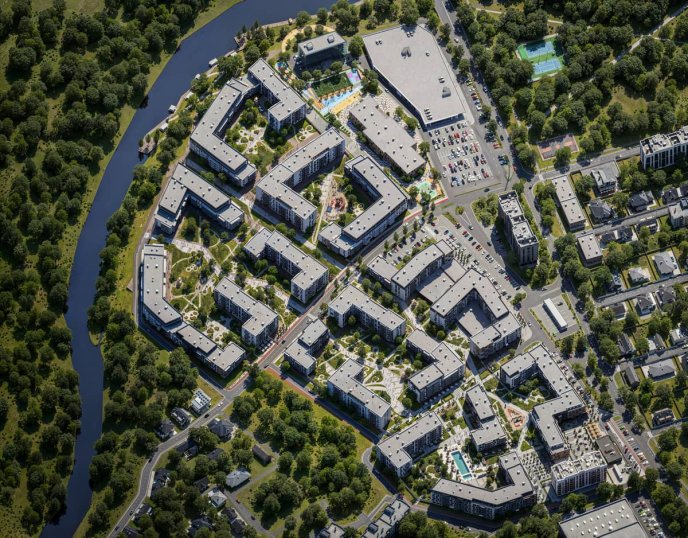 В Ужгороді вперше на Закарпатті збудують фітнес-центр відомої мережі – 01 Концепція Central Park – макет вигляду зверху