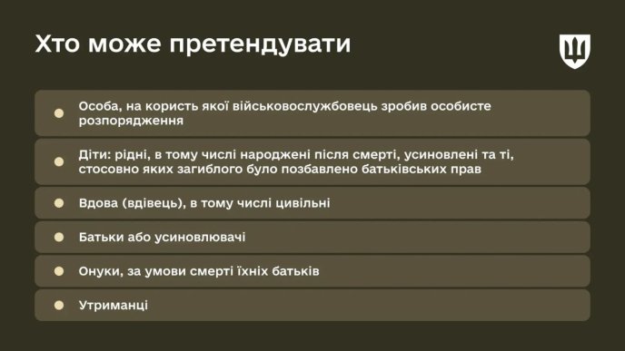 Хто може отримати допомогу / інфографіка: Міноборони