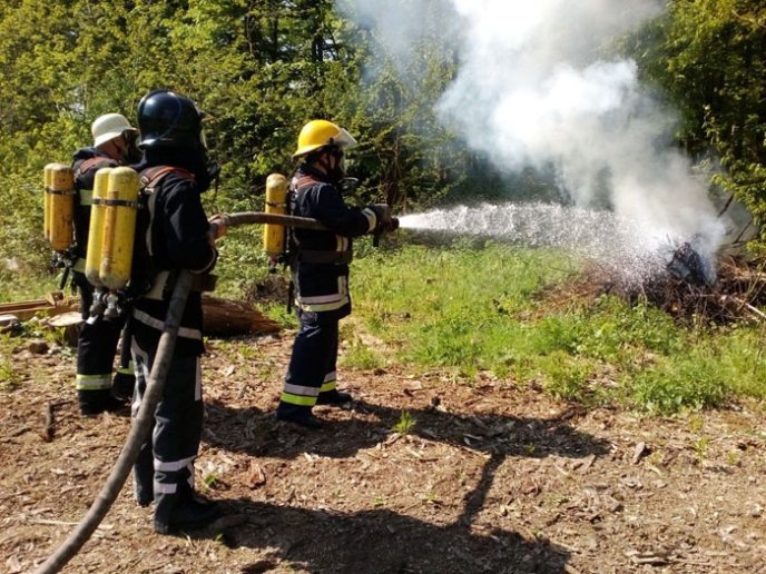Рятувальники спільно з лісниками приборкували умовну пожежу в лісовому масиві с. Н.Коропець – 08