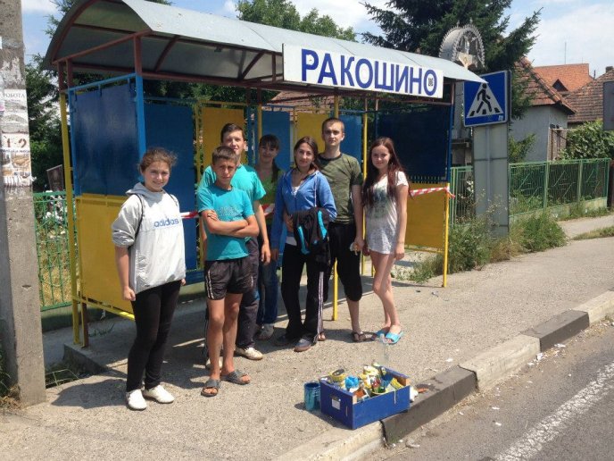 В селі Ракошино вказівник та автобусні зупинки перефарбували у кольори національного прапору України (ФОТО) – 16