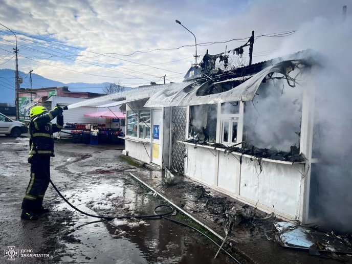 Пожежа на автовокзалі у Хусті