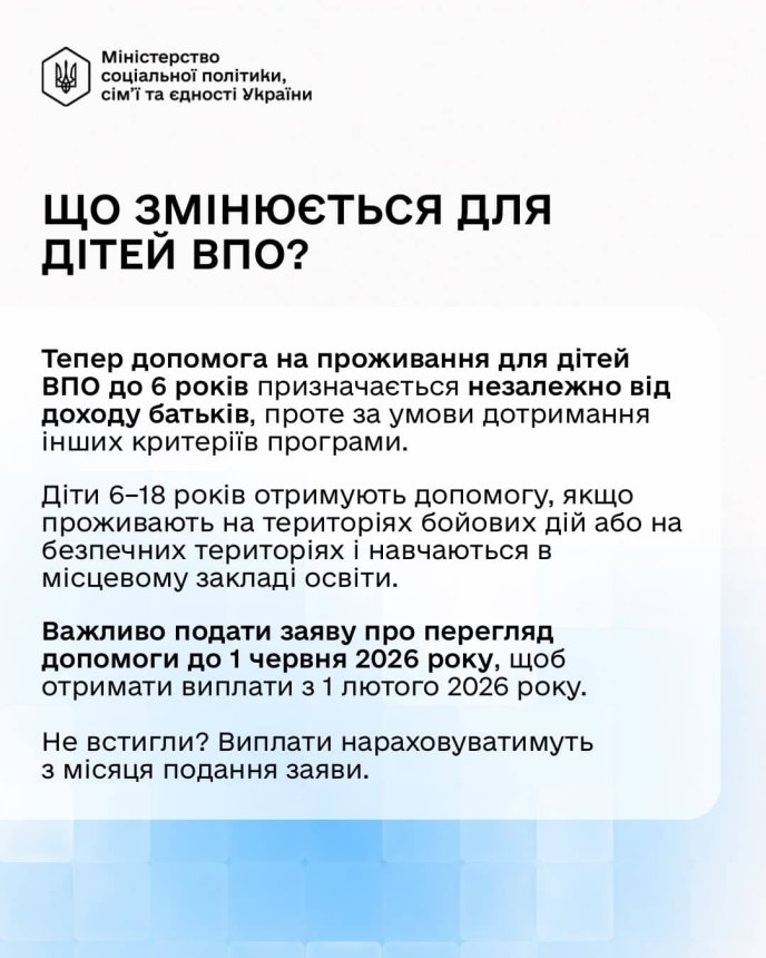 Зміни, які запровадили для дітей з-поміж ВПО
