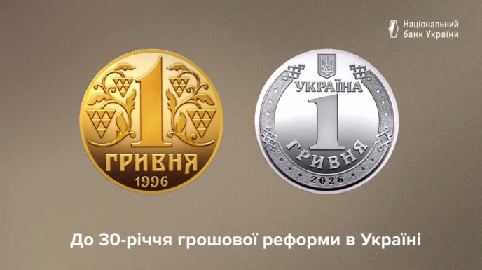 Реверс та аверс нової монети 1 гривня