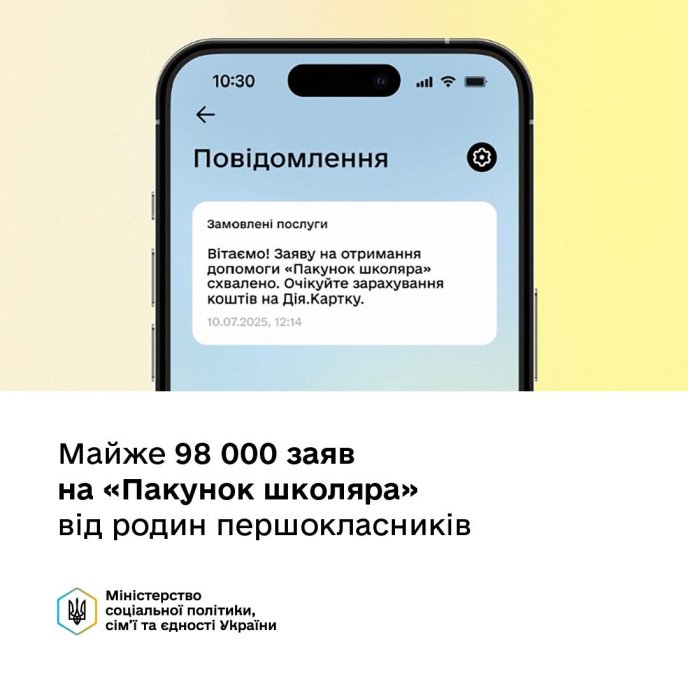 Для тих, хто має на телефоні Дію, прийде важливе сповіщення: пролунала заява – 01 Приклад повідомлення, яке надійде у Дії під подачі заяви