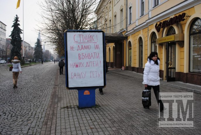 У Мукачеві встановили "революційні" сітілайти, які закликають до страйку та усунення влади (ФОТОФАКТ) – 04