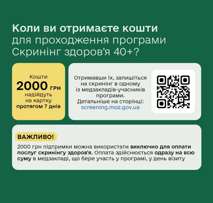 Інформація про зарахування коштів на рахунок