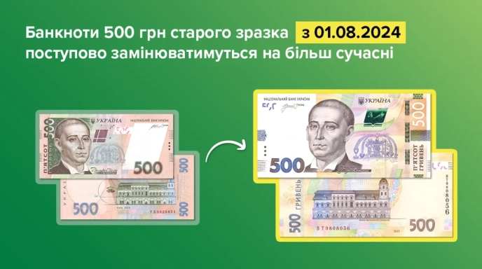 Які гривні виводять з обігу: фото всіх грошей, які мінятимуть – 03 Заміна старих 500 гривень на сучасніші