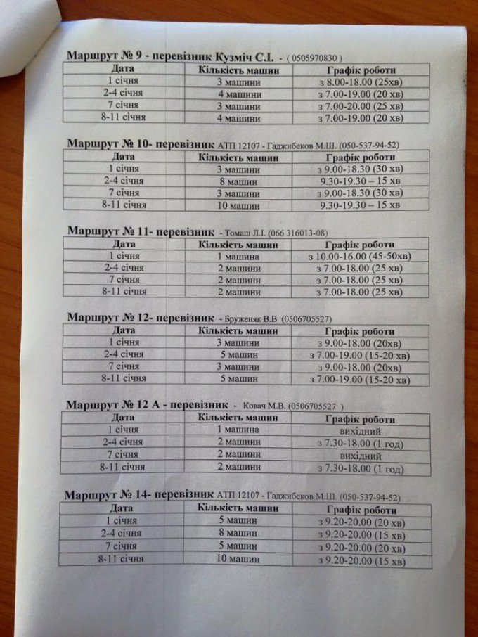В Ужгороді на час зимових свят змінили графік руху громадського транспорту (ФОТОФАКТ) – 03