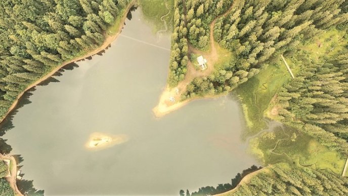 Озеро Синевир, село Колочава та гірський перевал у Карпатах показали з висоти пташиного польоту – 06