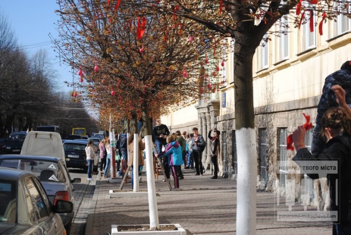 У Мукачеві студенти прикрашають дерева писанками та патріотичними стрічками (ФОТО) – 15