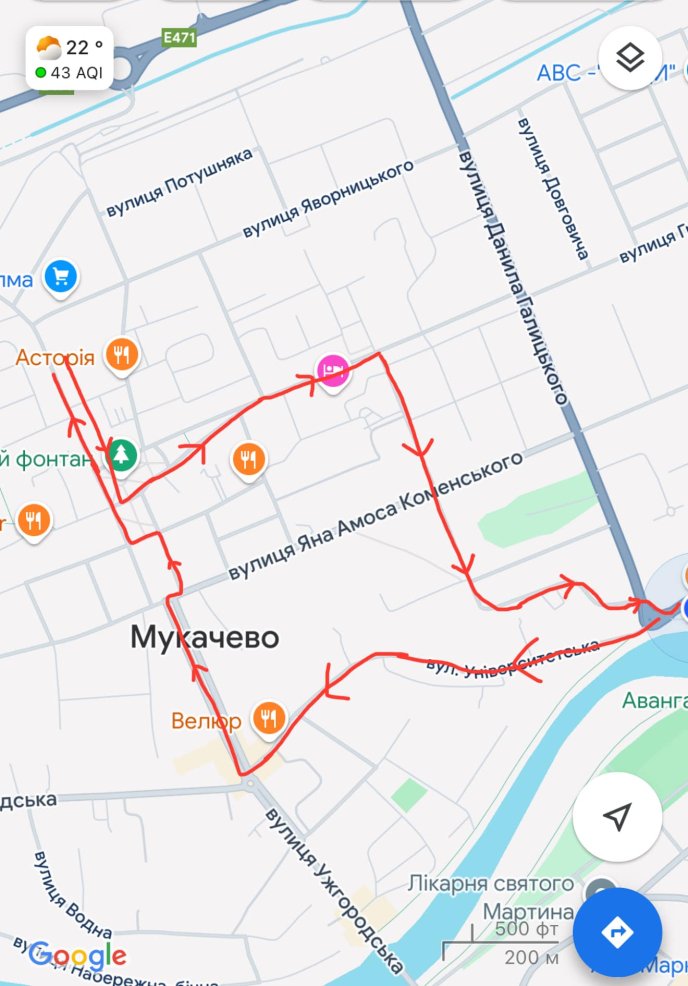 Показано схему, як тепер їздитимуть маршрутки у мікрорайон Росвигово в Мукачеві – 01 Схема курсування маршруток