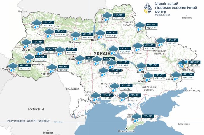 Де пройдуть дощі 10 жовтня: синоптики оновили прогноз та показали карту опадів – 01 Карта погоди на 10 жовтня