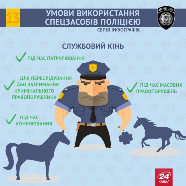 Як і коли нові поліцейські можуть застосовувати кийки, зброю, сльозогінні гранати та інші спеціальні засоби – 13