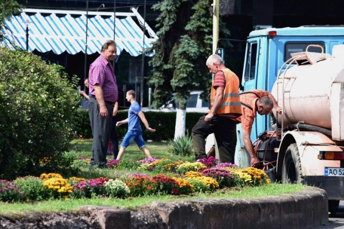 В Ужгороді висаджують перші осінні квіти – 05 В Ужгороді висаджують перші осінні квіти – 05