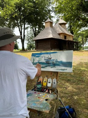 Дерев’яний храм у селі Щасливе малювали на пленері юні художники – 10