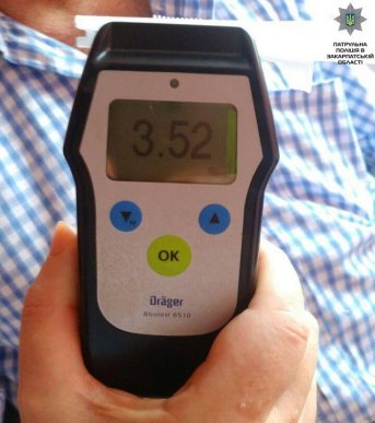 Мукачевом їздив дуже п’яний водій. Драгер показав шокуючий результат – 04