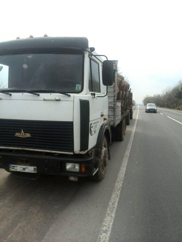 Патрульні поліцейські Мукачева затримали вантажівку з "кругляком" Патрульні поліцейські Мукачева затримали вантажівку з "кругляком"