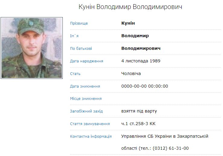 СБУ розшукує уродженця Закарпаття, якого підозрюють у вчиненні особливо тяжкого злочину СБУ розшукує уродженця Закарпаття, якого підозрюють у вчиненні особливо тяжкого злочину