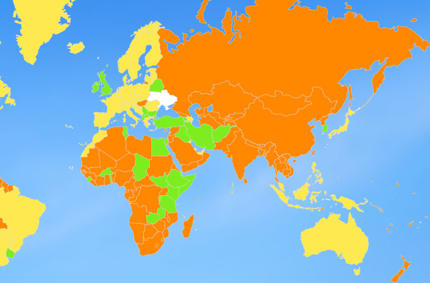 Перелік країн, які можуть відвідувати українці Перелік країн, які можуть відвідувати українці