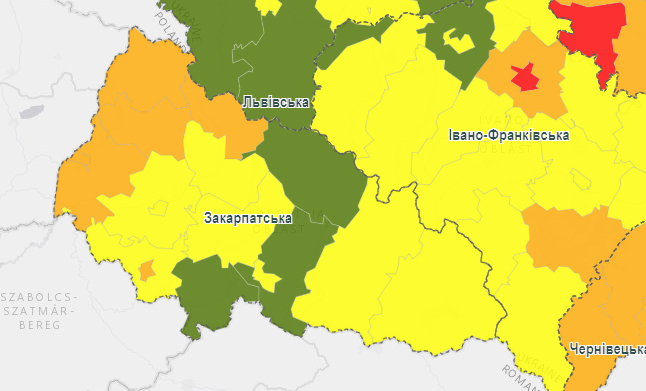 На Закарпатті почало діяти нове епідемічне зонування: які райони області в якій зоні На Закарпатті почало діяти нове епідемічне зонування: які райони області в якій зоні
