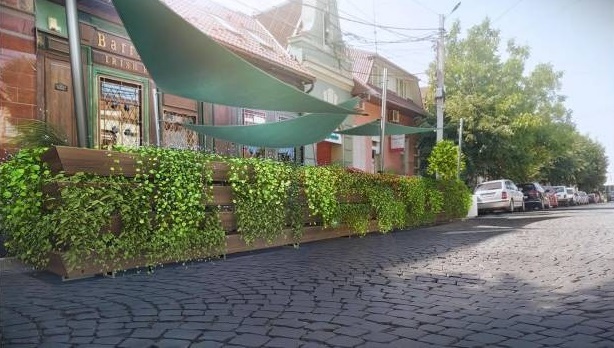 В Мукачеві біля одного із закладів встановили парклет: що це таке? В Мукачеві біля одного із закладів встановили парклет: що це таке?
